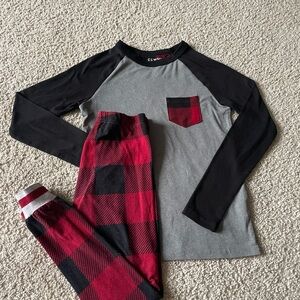 Children’s Plaid Pajama Set - Black and Red